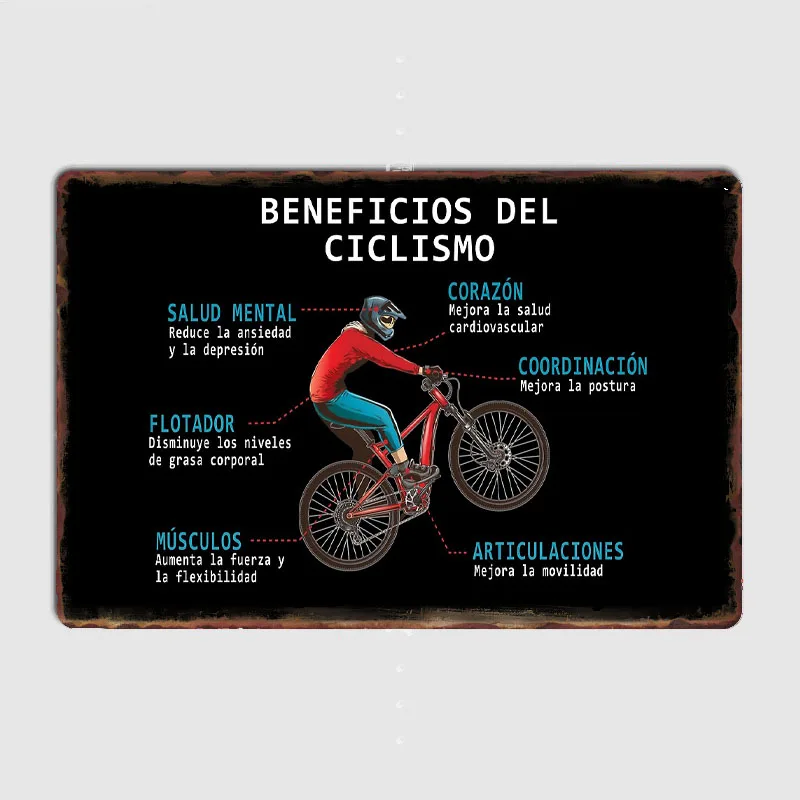 Plakat z korzyściami kolarstwa – Mountain Biking Benefits recenzja i cena
